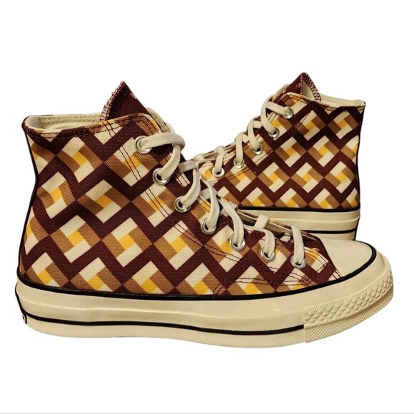 Converse Chuck Taylor 70 Classic Twisted High Top Womens 7 White Brown Maroon - Picture 6 of 16